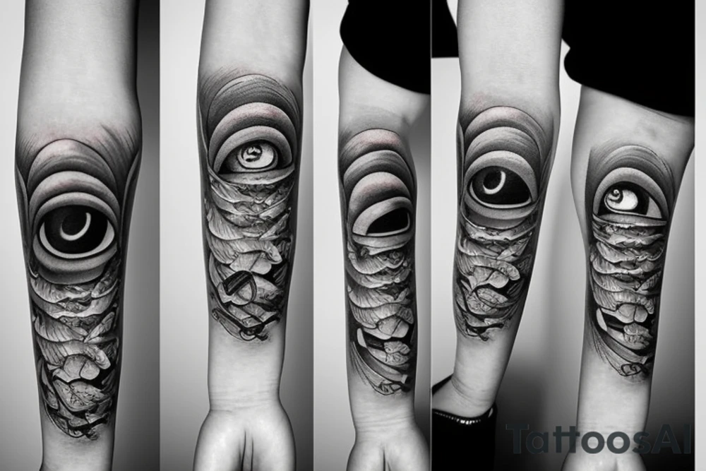 Armband tattoo with eyes tattoo idea
