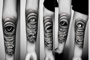Armband tattoo with eyes tattoo idea