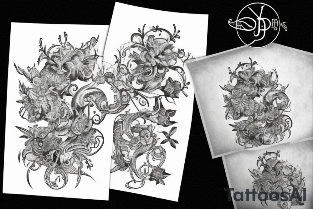 Letters JJ and DD tattoo idea