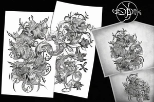 Letters JJ and DD tattoo idea