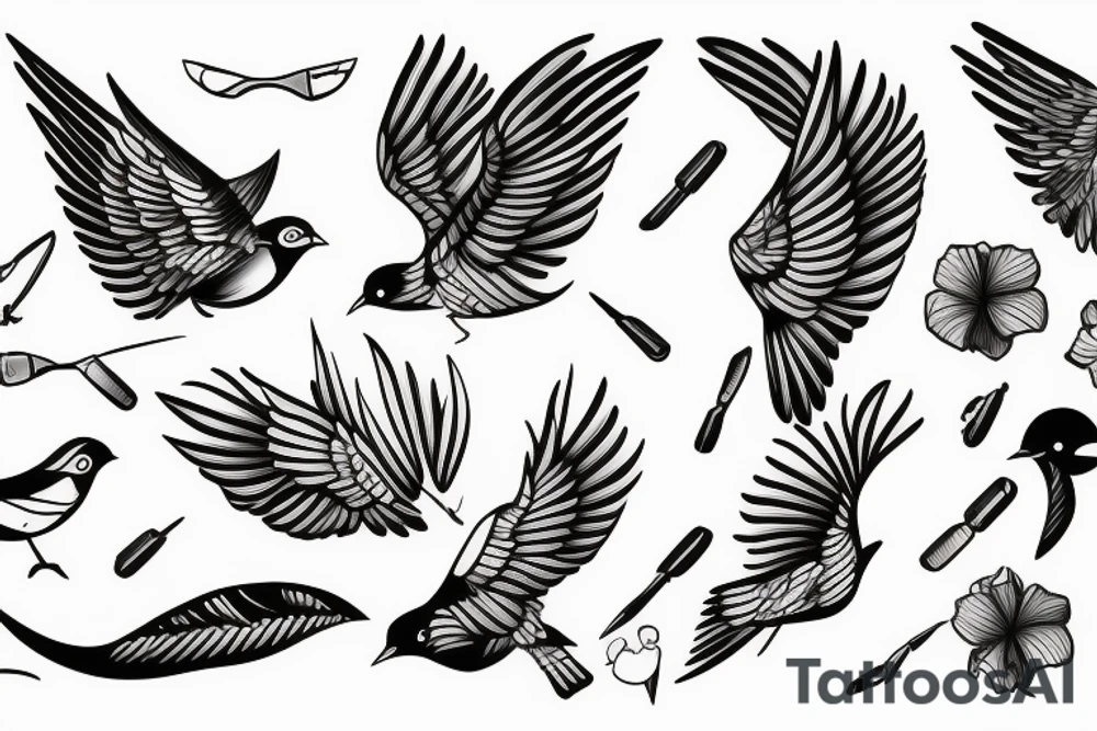 Bird and cancer tattoo idea