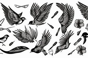 Bird and cancer tattoo idea