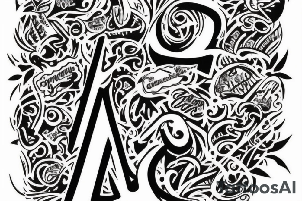 I need a tattoo that has the letters “JJ” and “DD” tattoo idea