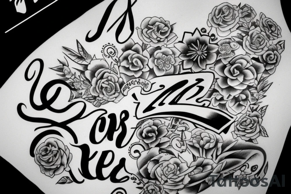 I need a tattoo that has the letters “JJ” and “DD” tattoo idea