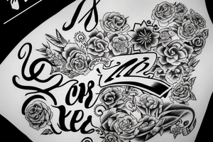 I need a tattoo that has the letters “JJ” and “DD” tattoo idea