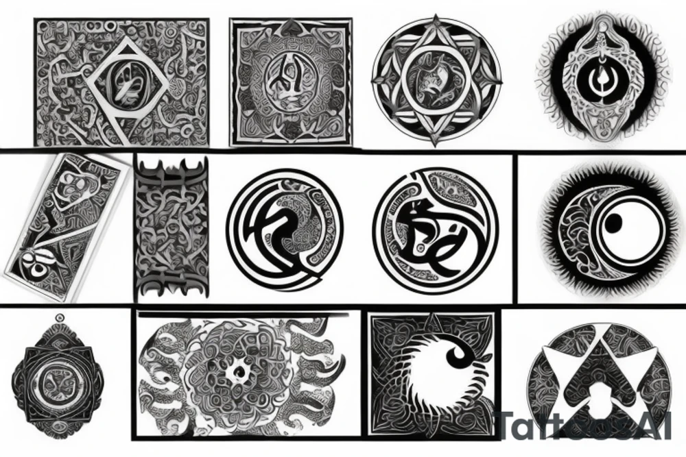 Sikh Khanda with yin and Yang tattoo idea