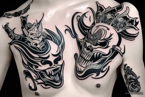 Hannya mask with dagger tattoo idea