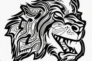 Mountain courage strength lion turtle tattoo idea