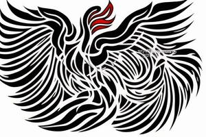 Musical notes and clefts forming into a Phoenix with fire tattoo idea