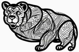 Mountain courage strength lion turtle tattoo idea