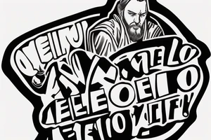 Obi Wan Kenobi with a banner saying "hello there" tattoo idea