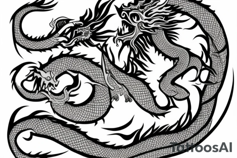 Daniel from the bible with a dragon and Yang yang elements with a text tattoo idea Daniel from the bible with a dragon and Yang yang elements with a text tattoo idea