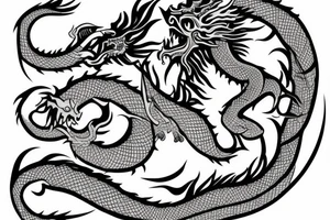 Daniel from the bible with a dragon and Yang yang elements with a text tattoo idea