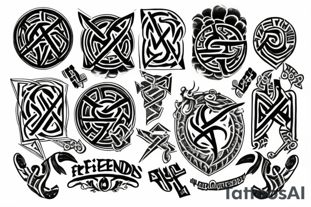 Friendship, norse runes tattoo idea