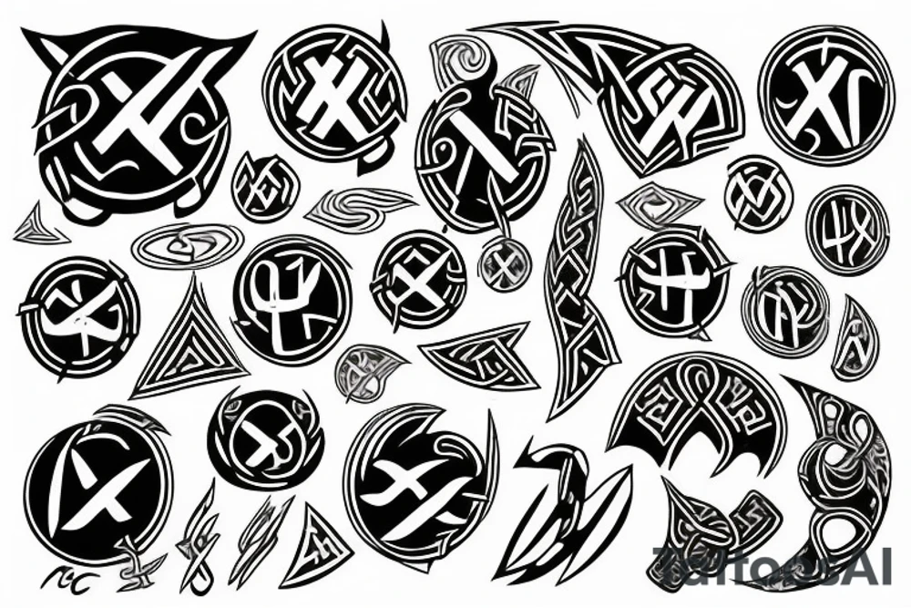 Norse runes of friends tattoo idea