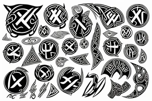 Norse runes of friends tattoo idea