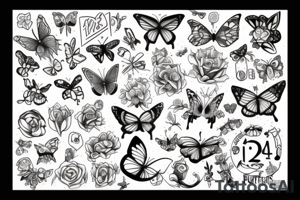time flys by butterfly tattoo idea