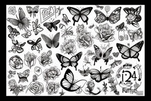 time flys by butterfly tattoo idea