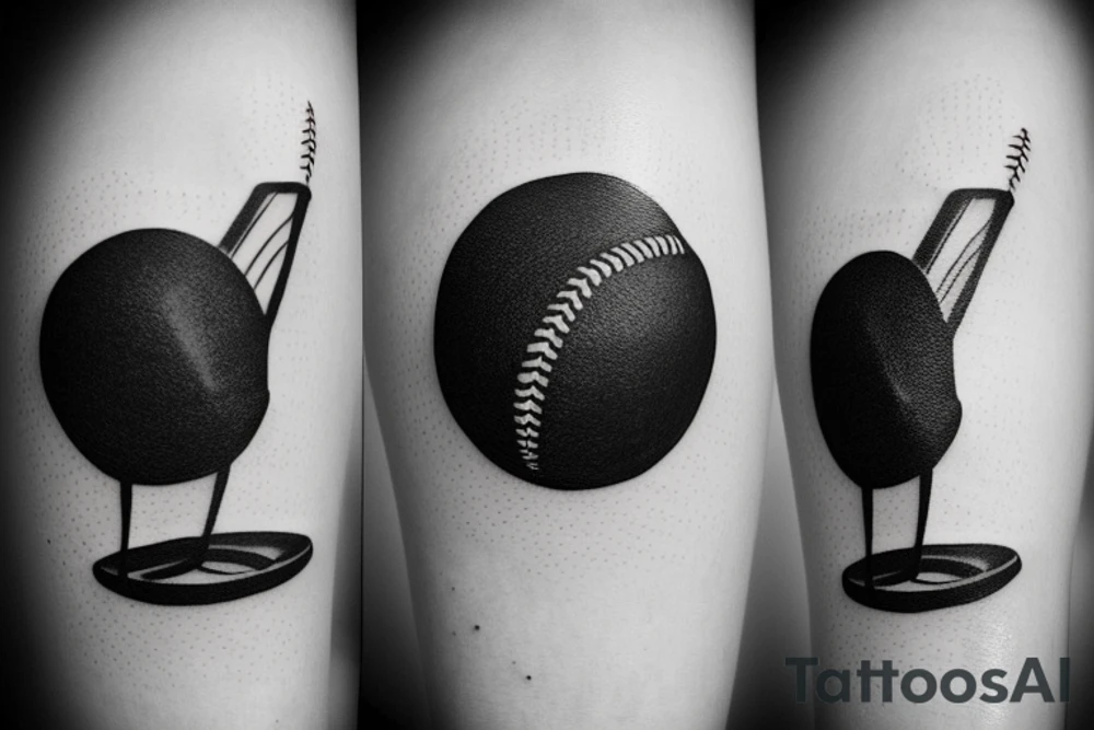 black line minimalist tattoo baseball tattoo idea