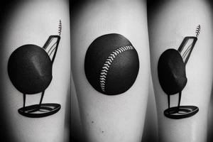 black line minimalist tattoo baseball tattoo idea