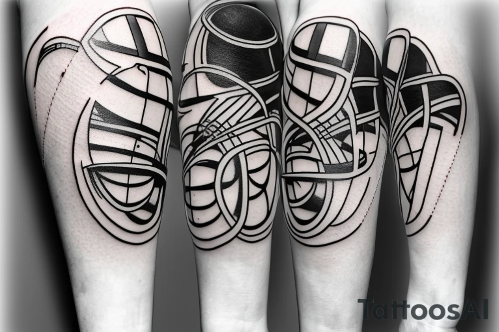 black line minimalist tattoo baseball tattoo idea