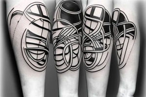 black line minimalist tattoo baseball tattoo idea