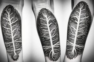 lighting tracking thru tree to the ground tattoo idea