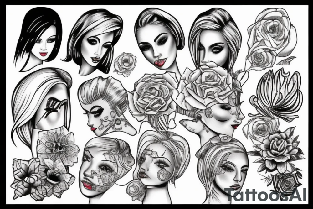 Blonde girl tattoo idea