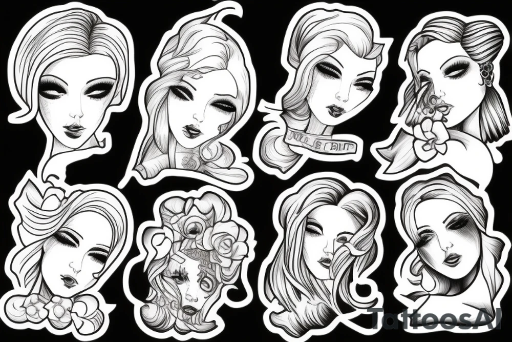 Blonde girl tattoo idea