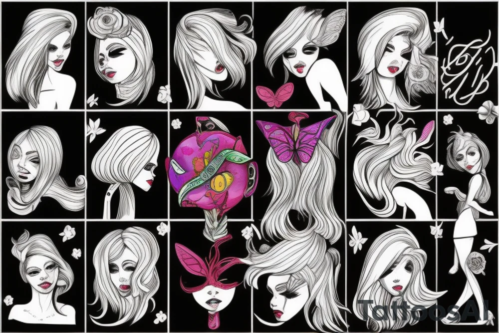 Blonde girl tattoo idea