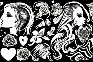 Blonde girl kissing tattoo idea