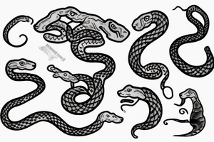 A dog and two snakes tattoo idea