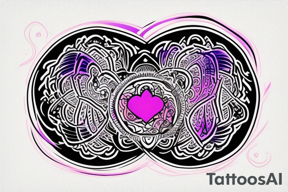 Zen meditator with psychedelically-colored heart.  "Amor Fati Tiny Changes" in a circle around the image. tattoo idea