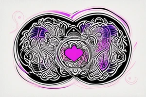 Zen meditator with psychedelically-colored heart.  "Amor Fati Tiny Changes" in a circle around the image. tattoo idea