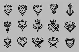A sword with a crown and a heart tattoo idea