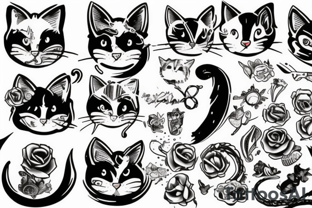 Cat eating a human tattoo idea