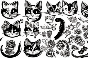 Cat eating a human tattoo idea