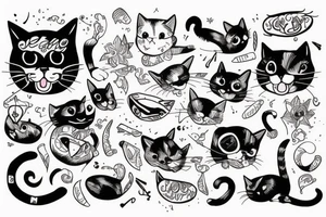 Cat eating a human tattoo idea