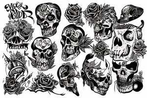 Chicano style die hard tattoo idea