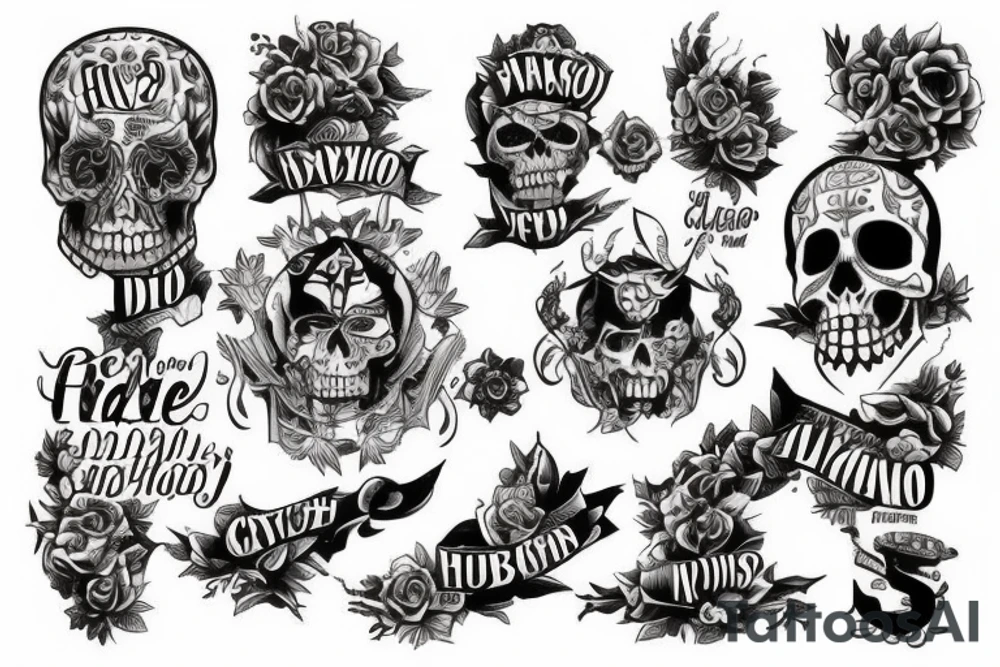 Chicano style die hard tattoo idea