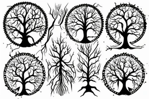 Iggdrasil tree around the shoulder tattoo idea