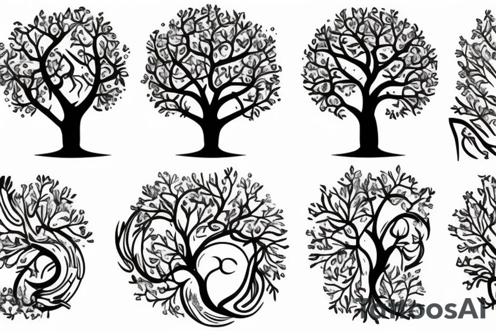 Iggdrasil tree around the shoulder tattoo idea