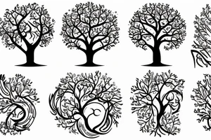 Iggdrasil tree around the shoulder tattoo idea