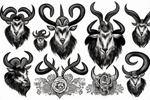 Ram with horns tattoo idea