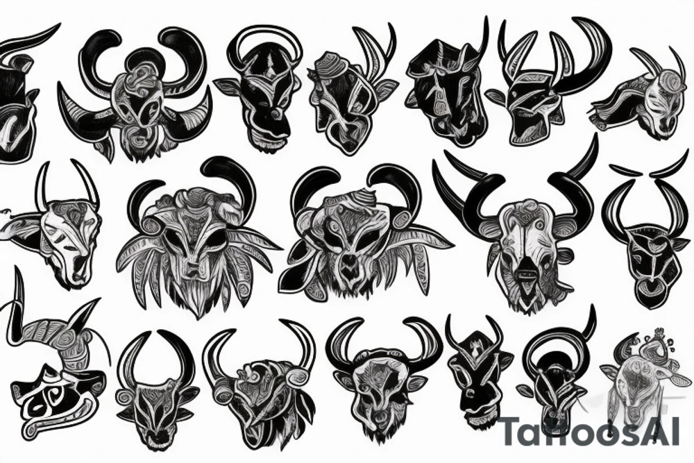 Ram with horns tattoo idea