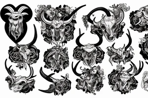 Ram with horns tattoo idea