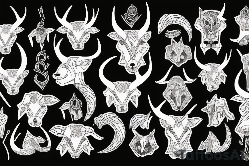 Ram with horns tattoo idea