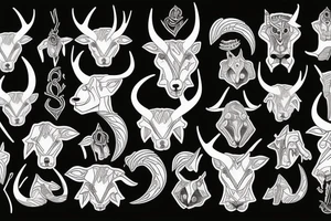 Ram with horns tattoo idea