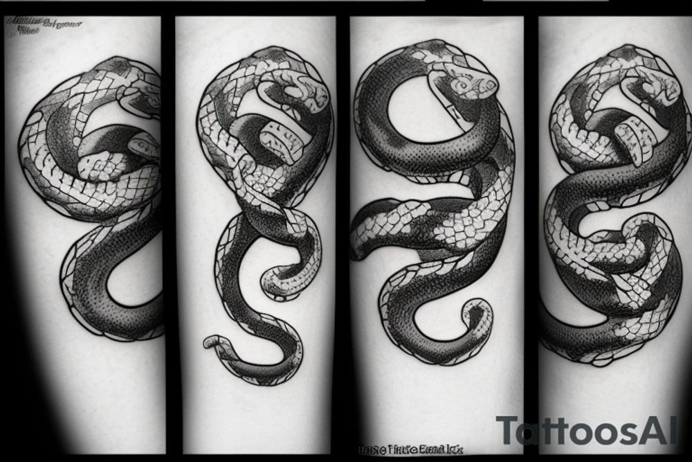 dog and snake fight tattoo idea