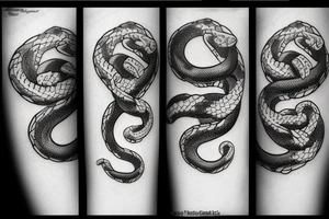 dog and snake fight tattoo idea